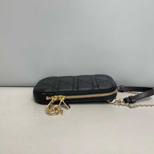 Dior Lady Dior Phone Holder Calfskin Black