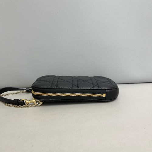 Dior Lady Dior Phone Holder Calfskin Black