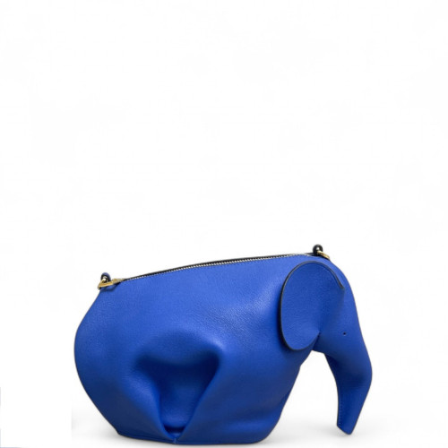 Loewe Elephant Shoulder Bag Calfskin Blue