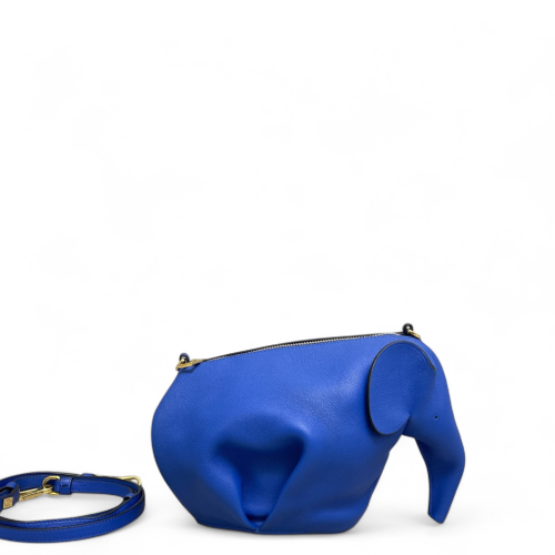 Loewe Elephant Shoulder Bag Calfskin Blue