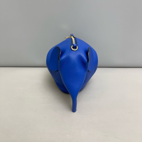 Loewe Elephant Shoulder Bag Calfskin Blue