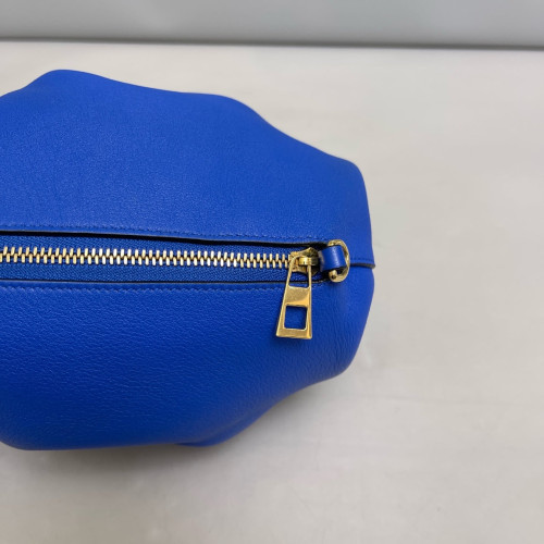 Loewe Elephant Shoulder Bag Calfskin Blue
