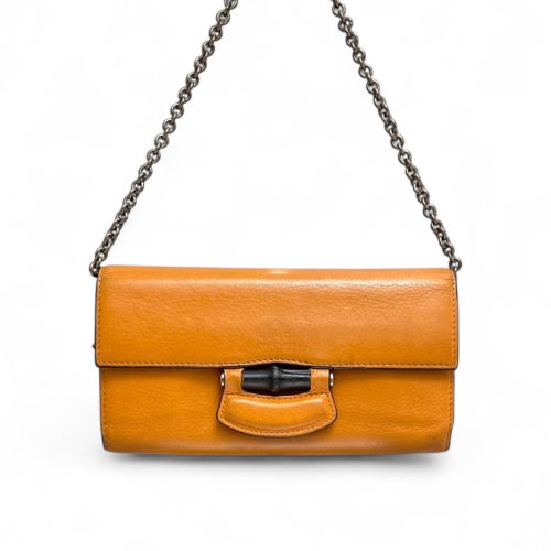 Gucci Bamboo Shoulder Bag Calfskin Orange