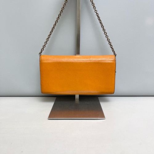Gucci Bamboo Shoulder Bag Calfskin Orange