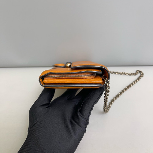 Gucci Bamboo Shoulder Bag Calfskin Orange