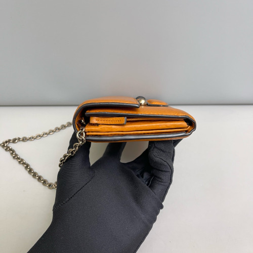 Gucci Bamboo Shoulder Bag Calfskin Orange