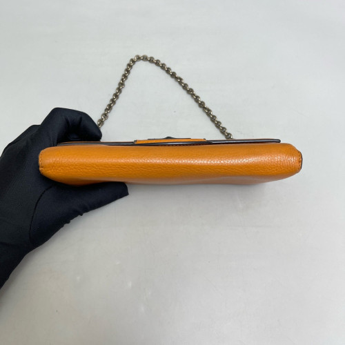 Gucci Bamboo Shoulder Bag Calfskin Orange