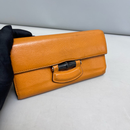 Gucci Bamboo Shoulder Bag Calfskin Orange