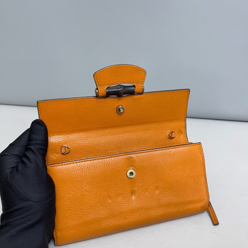 Gucci Bamboo Shoulder Bag Calfskin Orange