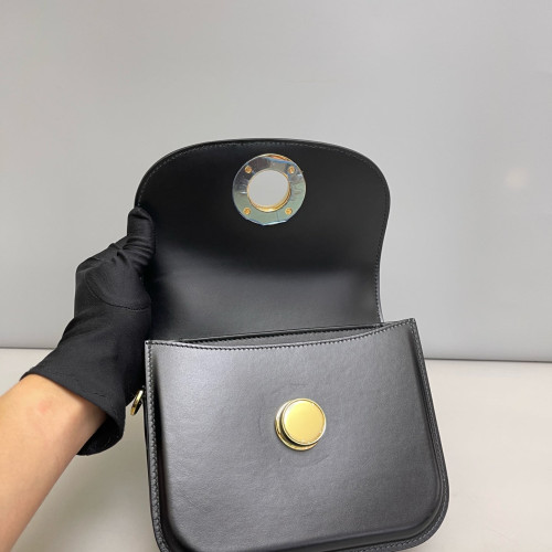 Burberry Flap Bag Smooth Calfskin Black Burberry Flap Bag Smooth Calfskin Black