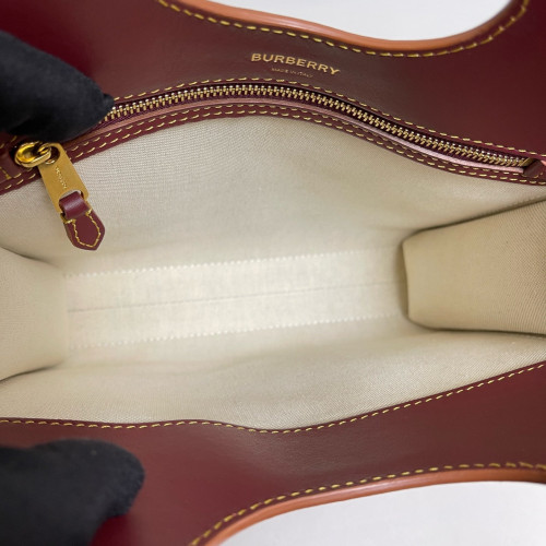 Burberry Mini Two Tone Pocket Bag Calfskin Red Burgundy Brown