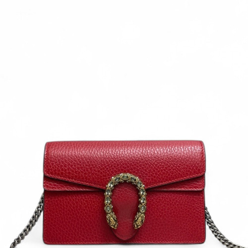 Gucci Super Mini Dionysus Grained Calfskin Red