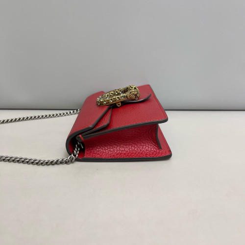 Gucci Super Mini Dionysus Grained Calfskin Red