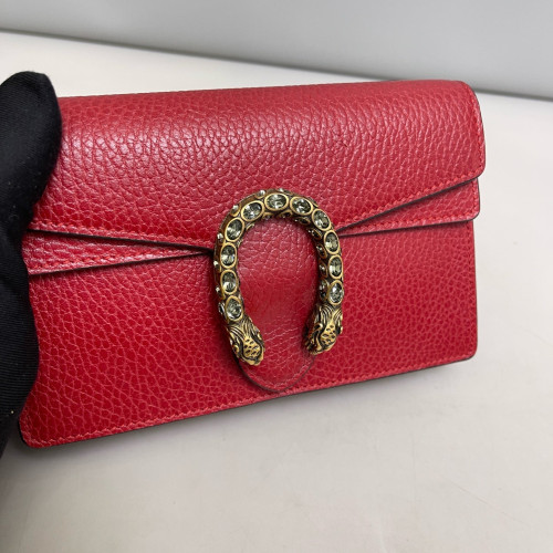 Gucci Super Mini Dionysus Grained Calfskin Red