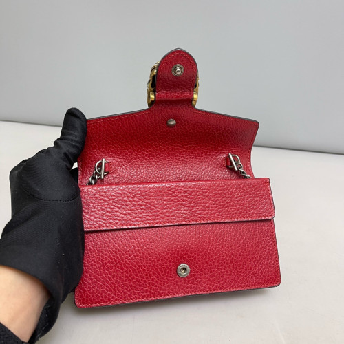 Gucci Super Mini Dionysus Grained Calfskin Red