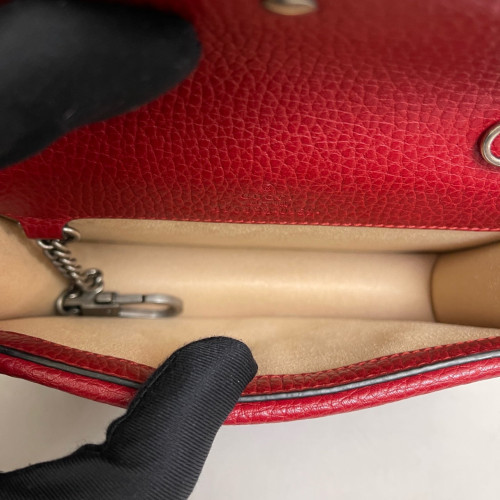 Gucci Super Mini Dionysus Grained Calfskin Red