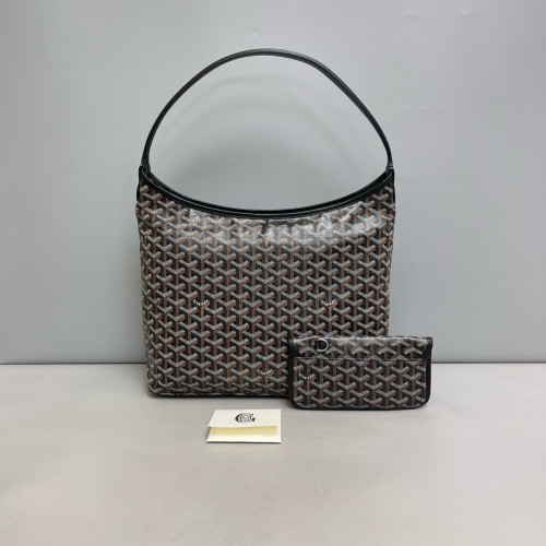 Goyard Boheme Hobo Goyardine Black Brown White