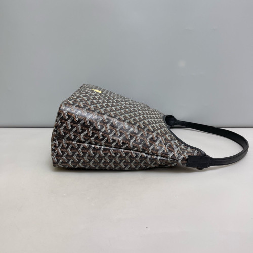 Goyard Boheme Hobo Goyardine Black Brown White