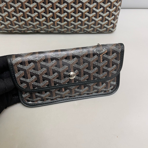 Goyard Boheme Hobo Goyardine Black Brown White