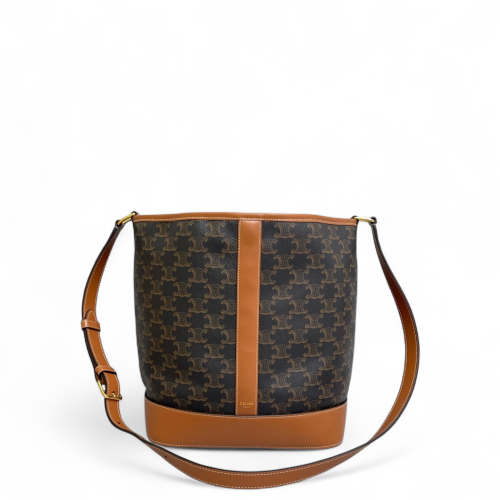 Celine Triomphe Bucket Bag Mediun Triomphe Tan Brown