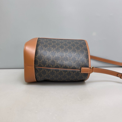 Celine Triomphe Bucket Bag Mediun Triomphe Tan Brown