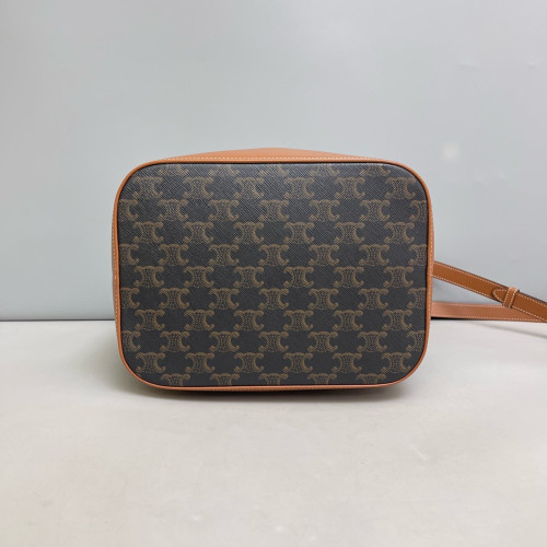 Celine Triomphe Bucket Bag Mediun Triomphe Tan Brown