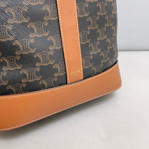 Celine Triomphe Bucket Bag Mediun Triomphe Tan Brown