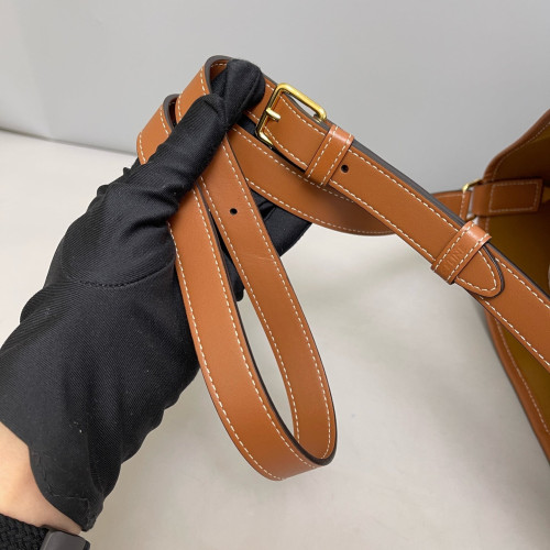 Celine Triomphe Bucket Bag Mediun Triomphe Tan Brown