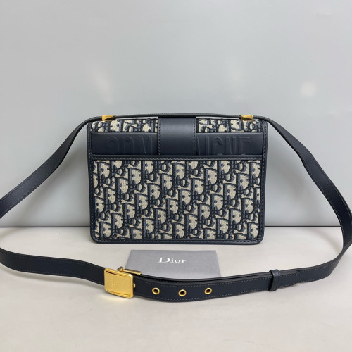 Dior 30 Montaigne Flap Bag Oblique Beige Navy Black
