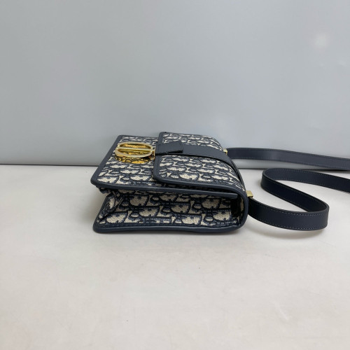 Dior 30 Montaigne Flap Bag Oblique Beige Navy Black
