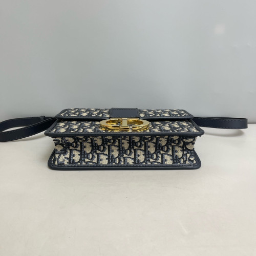 Dior 30 Montaigne Flap Bag Oblique Beige Navy Black