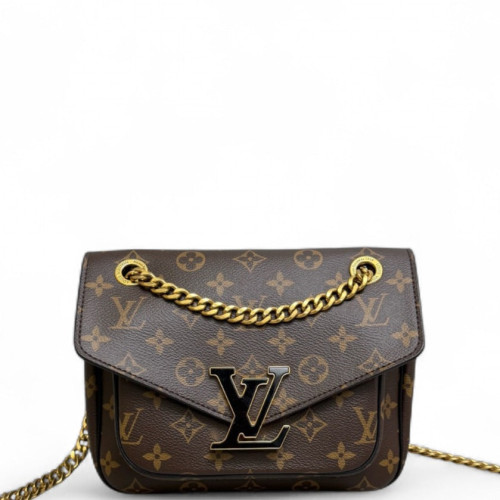 Louis Vuitton Passy Chain Shoulder Bag Monogram Brown