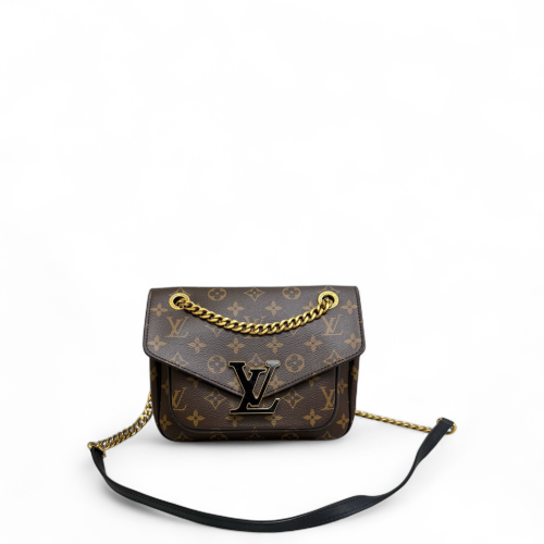 Louis Vuitton Passy Chain Shoulder Bag Monogram Brown