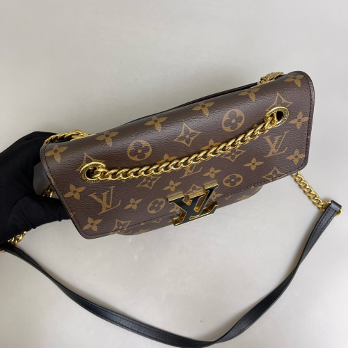 Louis Vuitton Passy Chain Shoulder Bag Monogram Brown