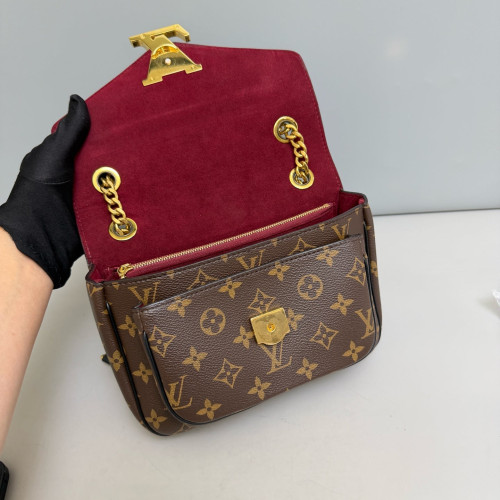 Louis Vuitton Passy Chain Shoulder Bag Monogram Brown