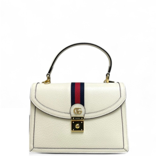 Gucci Medium Ophidia Padlock Top Handle Calfskin White