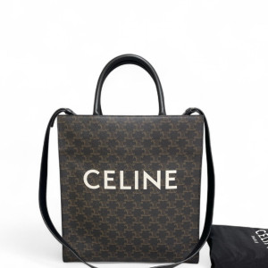 Celine Medium Vertical Cabas Triomphe Black