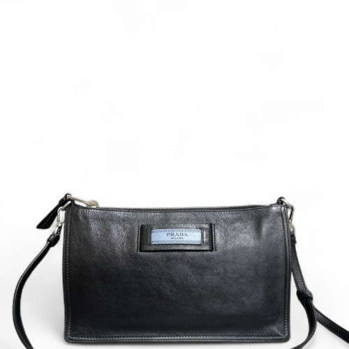 Prada Shoulder Bag Calfskin Black