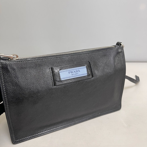 Prada Shoulder Bag Calfskin Black
