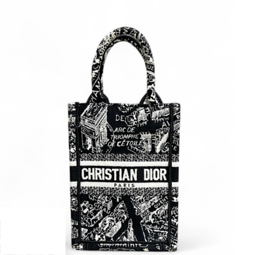 Dior Vertical Book Tote Canvas Black White Dior Vertical Book Tote Canvas Black White