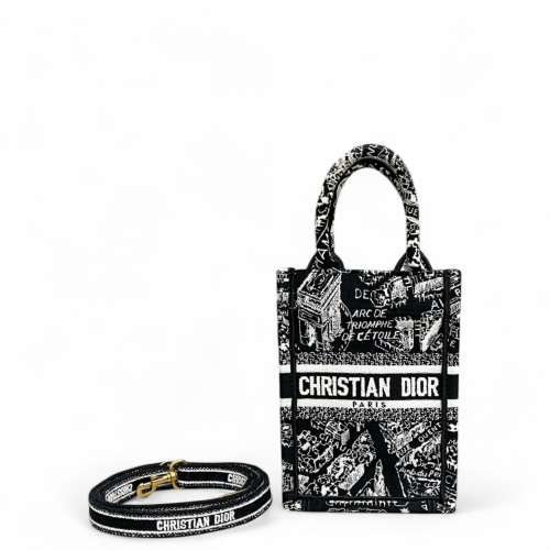 Dior Vertical Book Tote Canvas Black White Dior Vertical Book Tote Canvas Black White
