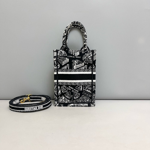 Dior Vertical Book Tote Canvas Black White Dior Vertical Book Tote Canvas Black White