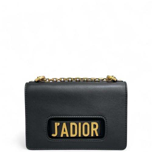 Dior Medium J'adior Chain Flap Calfskin Black