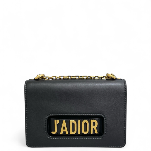 Dior Medium J'adior Chain Flap Calfskin Black