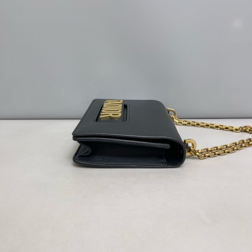 Dior Medium J'adior Chain Flap Calfskin Black