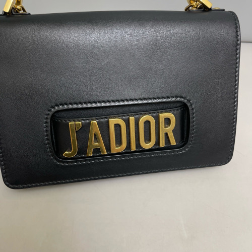 Dior Medium J'adior Chain Flap Calfskin Black