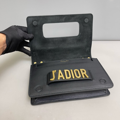 Dior Medium J'adior Chain Flap Calfskin Black