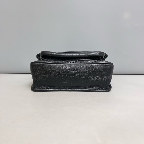 Yves Saint Laurent Baby Niki Messenger Pull Up Leather Black