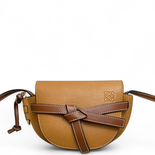 Loewe Mini Gate Grained Calfskin Tan
