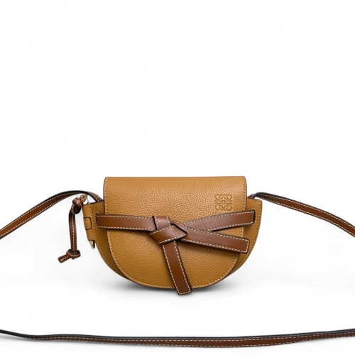 Loewe Mini Gate Grained Calfskin Tan